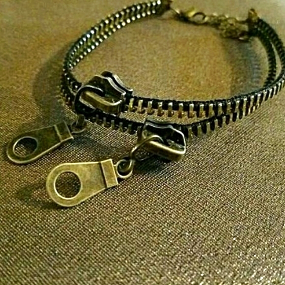 Antique bronze zipper anklet Jewelry New - Picture 3 of 4